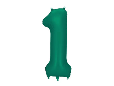 Foil Balloon Number "1" Dark Green 34”