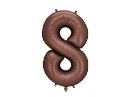 Foil Balloon Number "8" Brown 34”