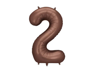 Foil Balloon Number "2" Brown 34”