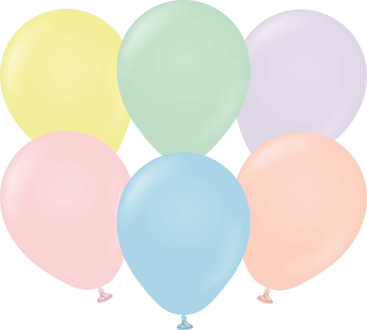 5" Kalisan Latex Balloons Pastel Matte Macaron Assortment (50 Per Bag)