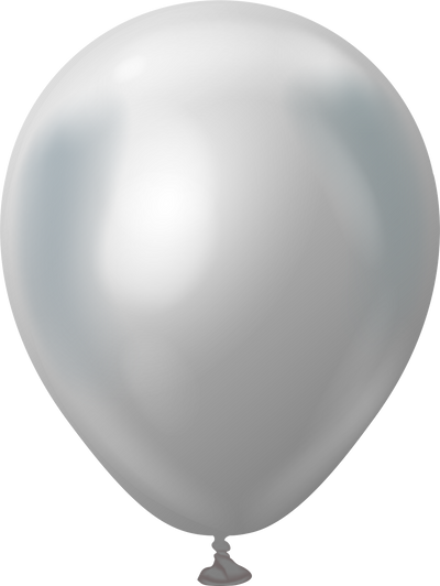 5" Kalisan Latex Balloons Mirror Silver (50 Per Bag)