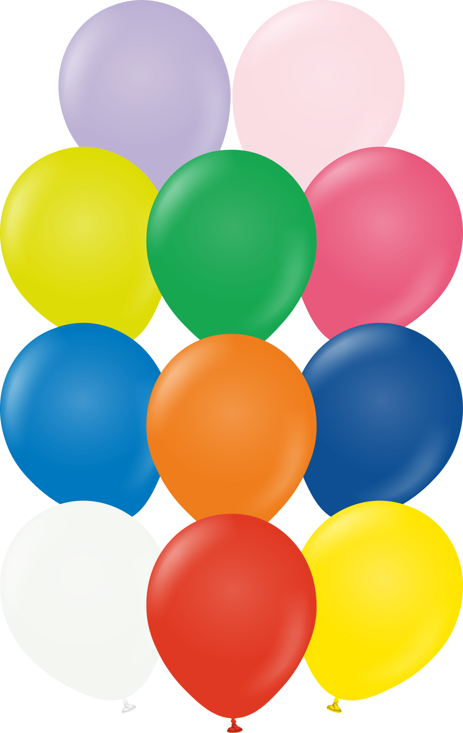 12" Kalisan Latex Balloons Standard Assortment (50 Per Bag)