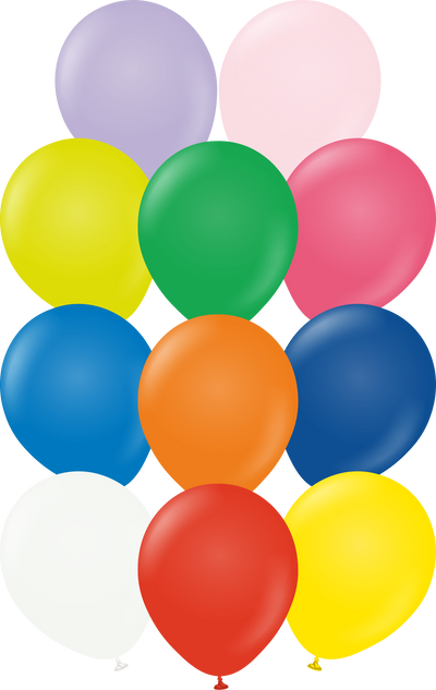 12" Kalisan Latex Balloons Standard Assortment (50 Per Bag)