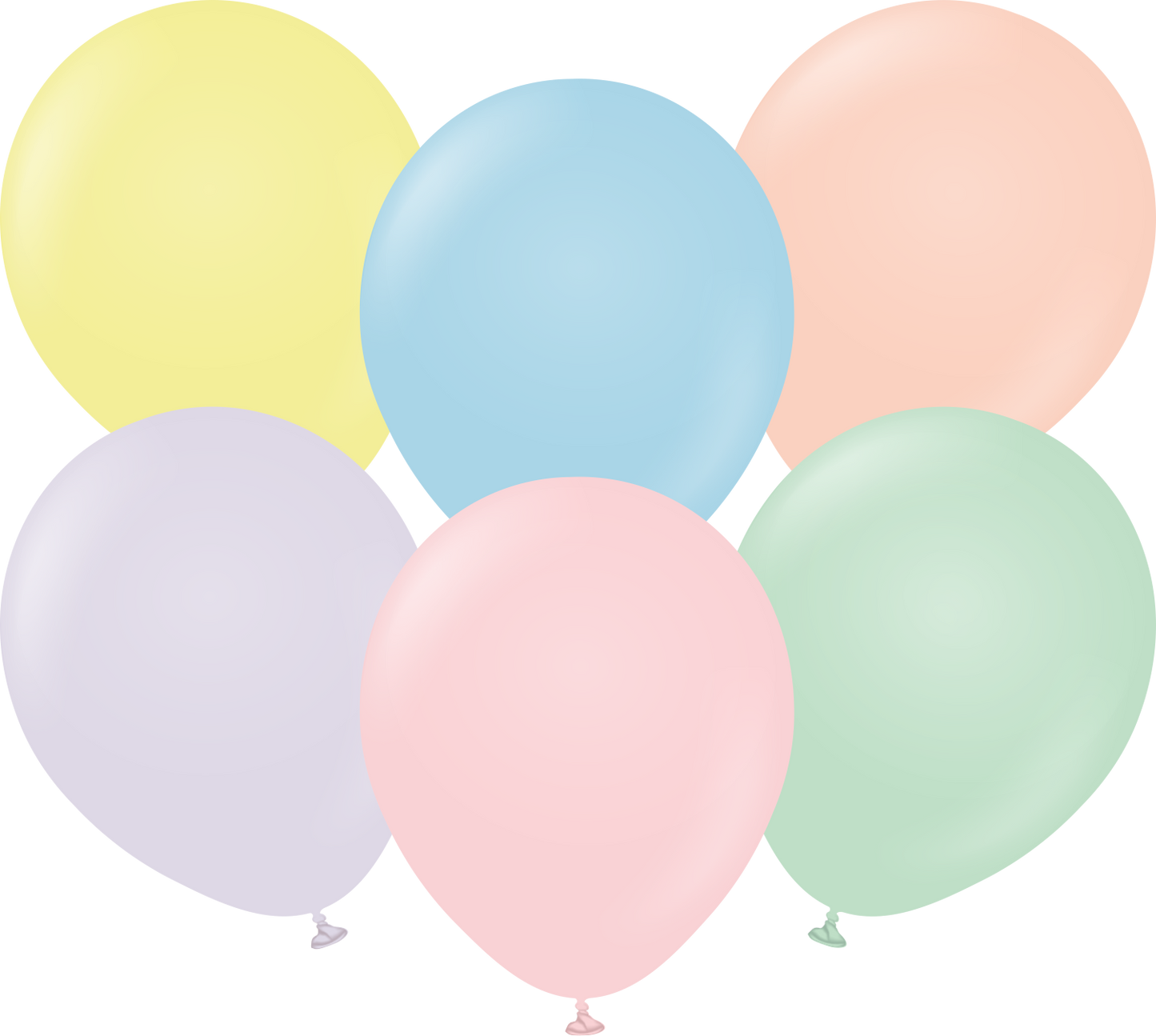 12" Kalisan Latex Balloons Pastel Matte Macaron Assortment (50 Per Bag)