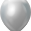 12" Kalisan Latex Balloons Mirror Silver (50 Per Bag)