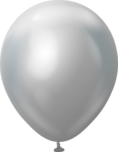 12" Kalisan Latex Balloons Mirror Silver (50 Per Bag)