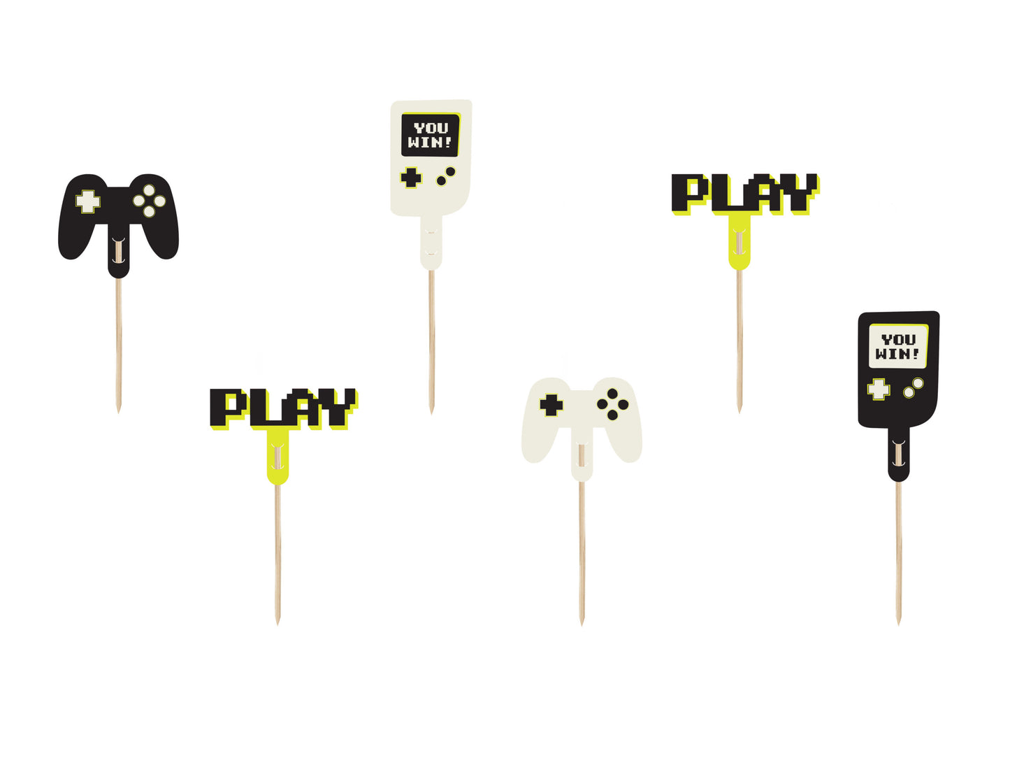 Cupcake Toppers Gamer Mix (6/10.5cm)