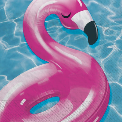 Cool Pool Party Pink Flamingo Napkins (x16u)