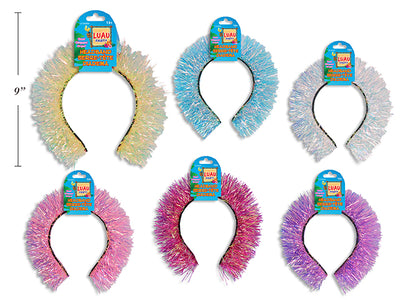 Diadema Luau Tinsel Iridiscente 9 in