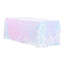 Mantel Sequin Rectangular 90" x 132" - White Iridescent