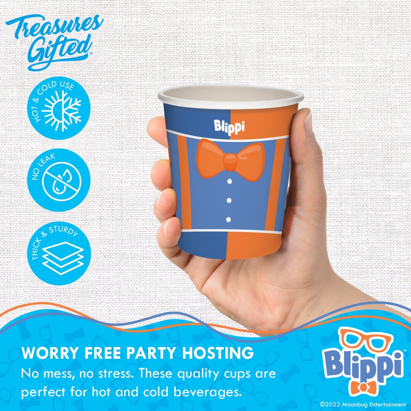 Blippi Cups - 8pk - Blippi Party Supplies