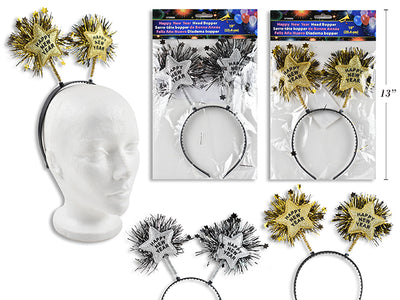 Estrella Metálica New Year 10" con Tinsel 2 Colores – Oro / Plata