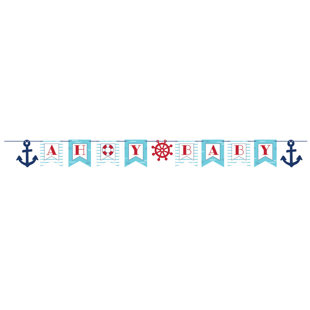 Baby Nautical Banner "Ahoy Baby" 6.2ft (x1u)