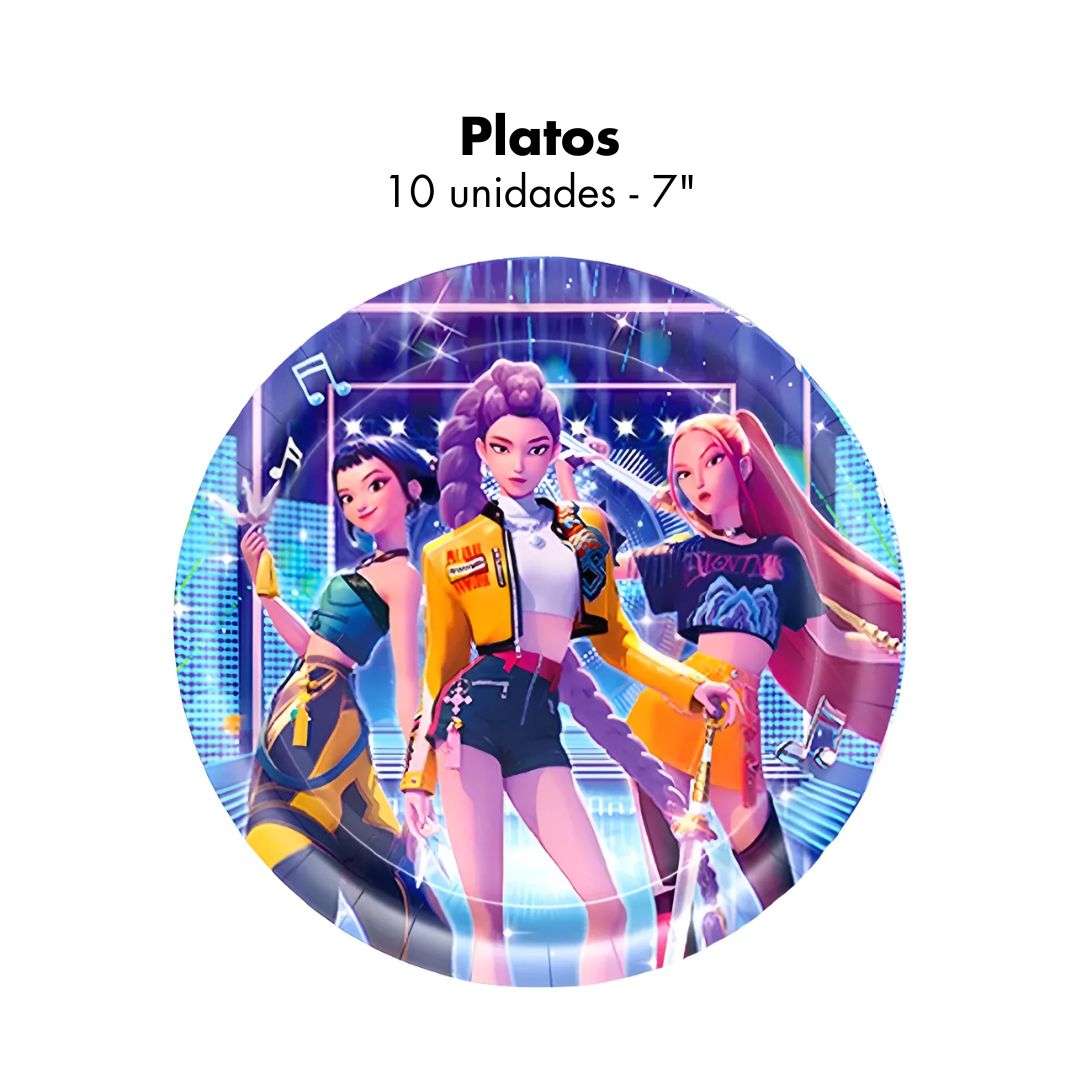 Platos Azul Kpop Demon Hunters 7" (x10u)