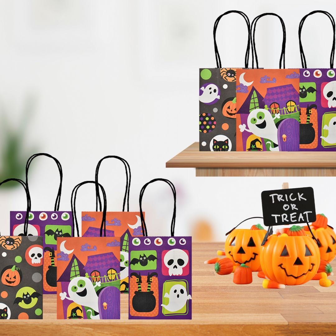 Bolsas Kraft Dulces Halloween (x3u) - 3 Diseños
