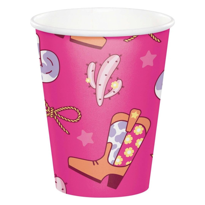 Disco Country Cowgirl Cups 9oz (x8u)