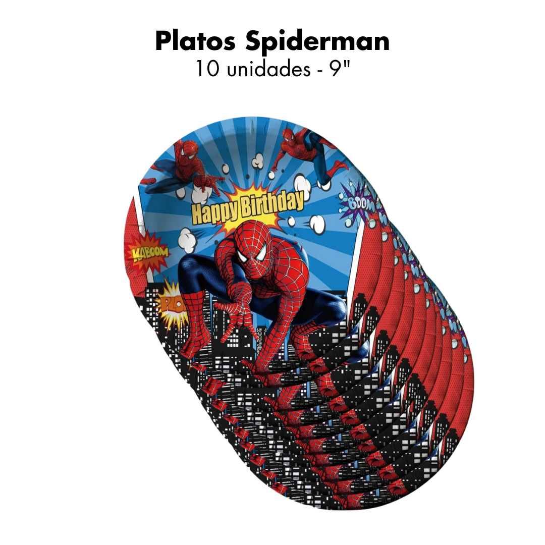 Spiderman Platos 9" (x10u)