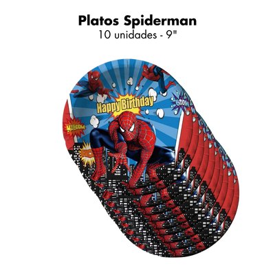Spiderman Platos 9" (x10u)