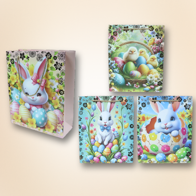 Easter Eggs Bunny Gift Bag Matte with Hotstamp – Medium (x4u)