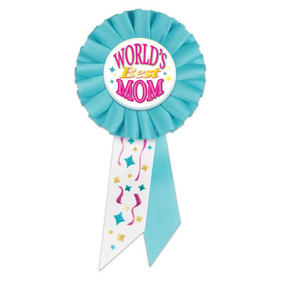 World's Best Mom Rosette Pin (x1u)