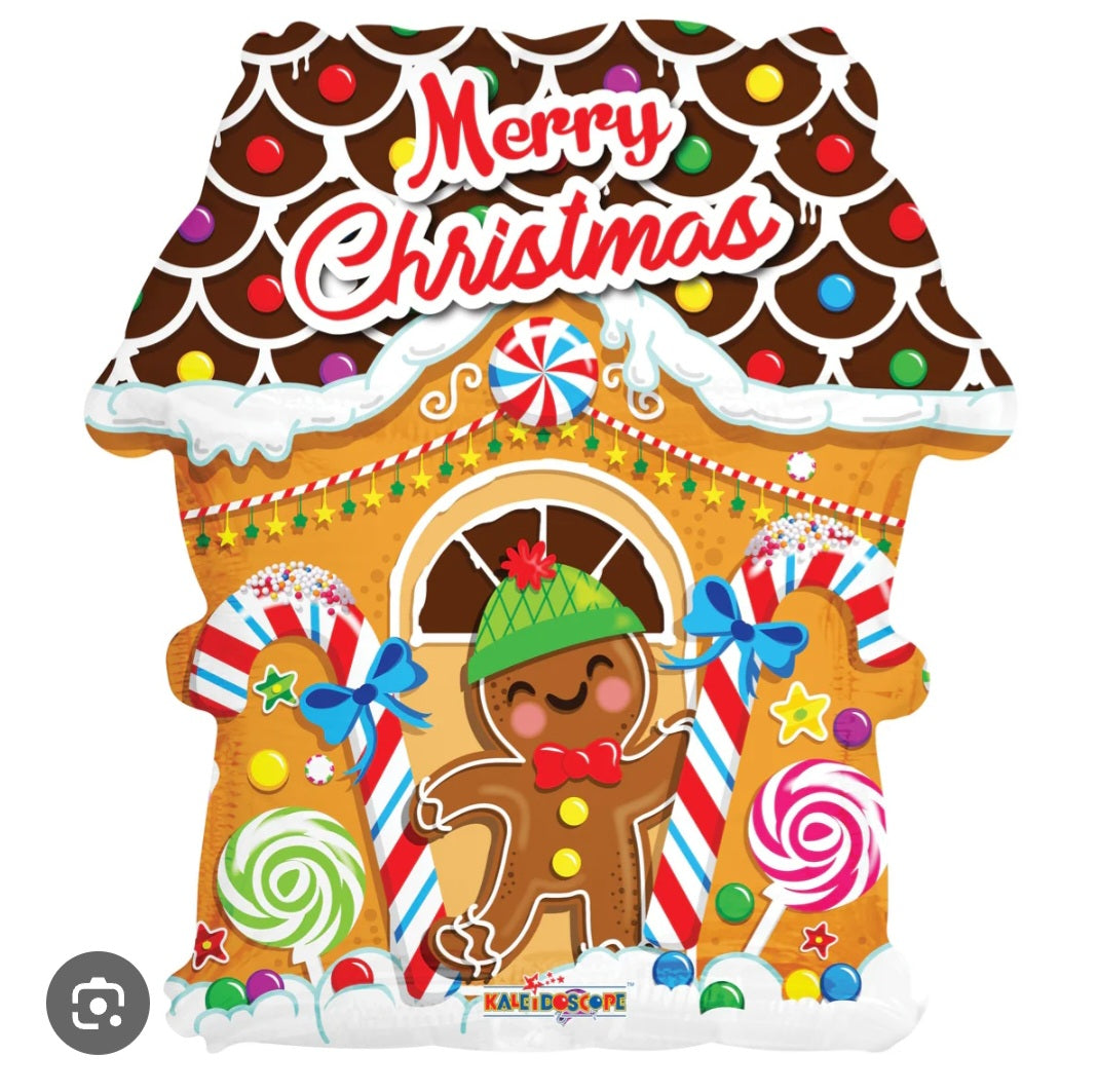 Christmas Gingerbread house Foil Balloon 18"