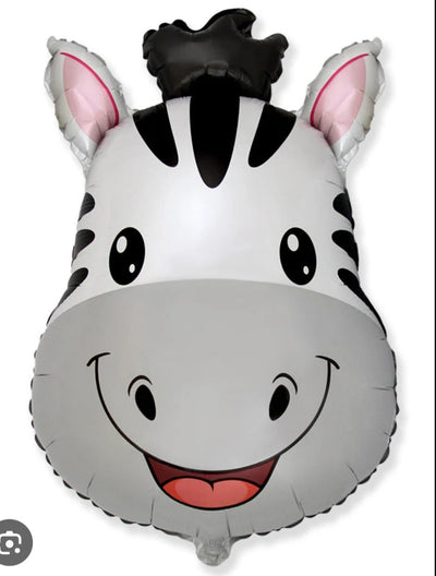 Zebra Head Foil Balloons 27"