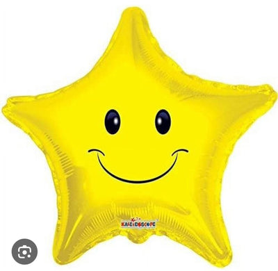Face Star Yellow Balloon 18"