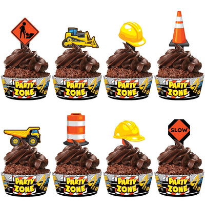 Construction Cupcake Toppers & Cupcake Wrappers