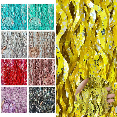 Cortinas Foil Curvas - Todos los Colores (3x8ft)