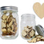 100 Corazones de Madera de 1 in en Frasco de Vidrio