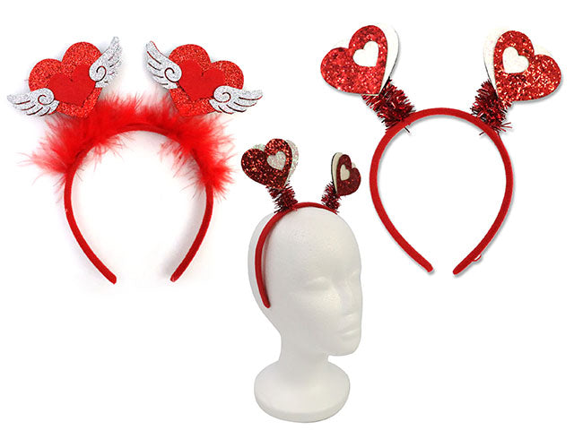 Diadema con Corazones de Fieltro Brillante ❤️✨