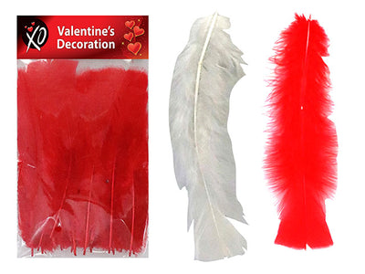 Plumas 6.75in - Rojas y Blancas (x35u)