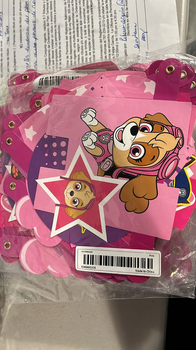 Paw Patrol Banner Happy Birthday Niña