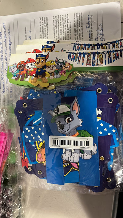 Paw Patrol Banner Happy Birthday Niño