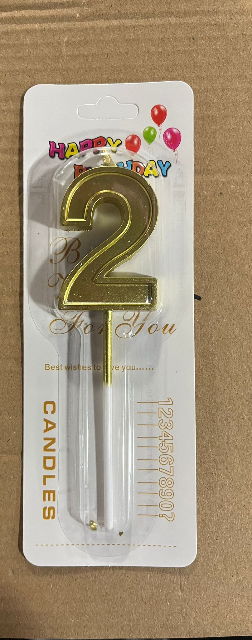 Vela de Número Color ORO