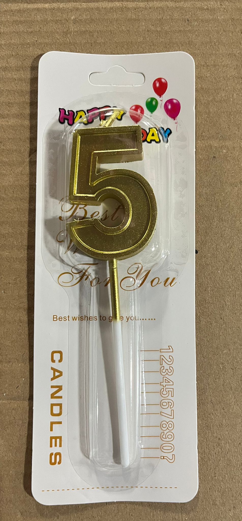 Vela de Número Color ORO