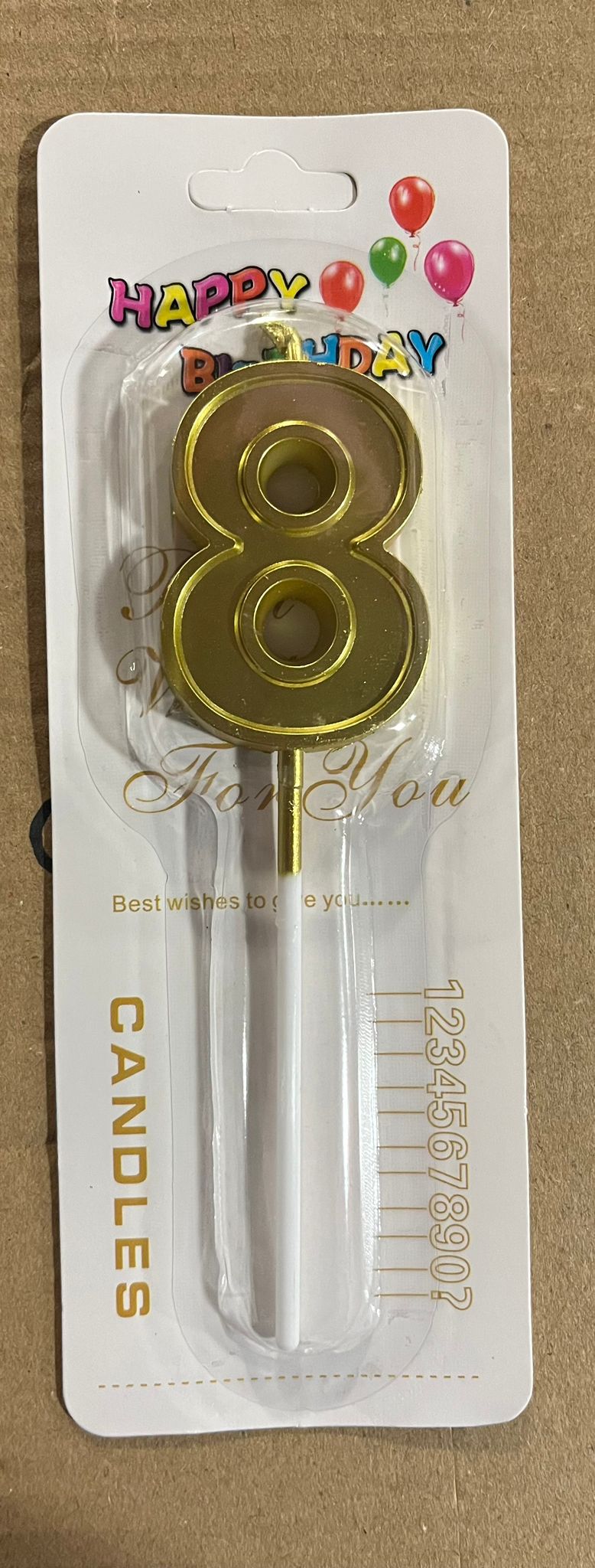 Vela de Número Color ORO