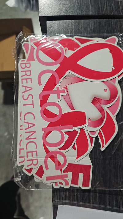 Banderín Cinta Rosa y Blanca (Cancer de Mama)