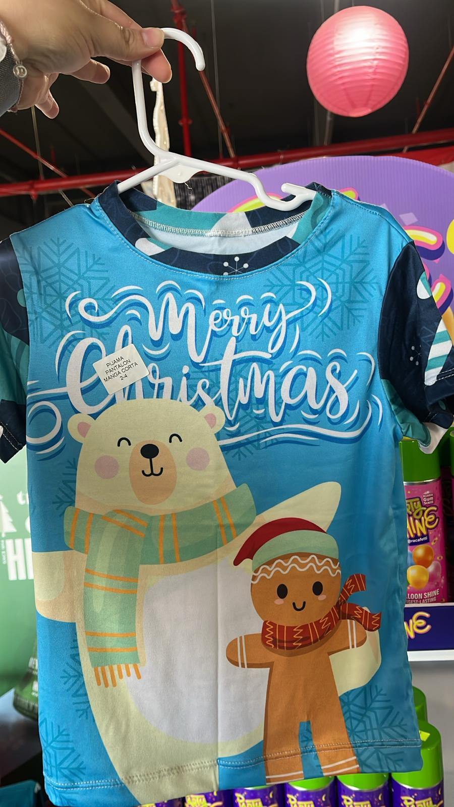 Pijama Oso y Gingerbread - Celeste