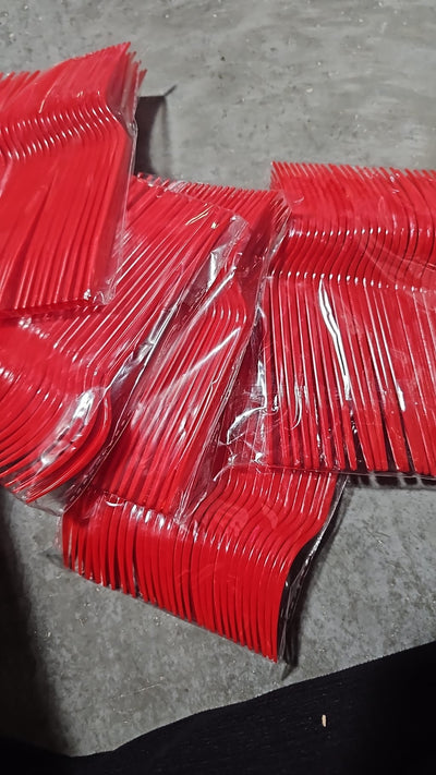 Tenedor Rojo Solido x24 unidades