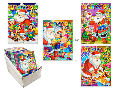 Xmas Colouring Book, Bilingual. 4 Asst.Titles, 8in x 10.5in. 64 Pages (32 Sheets)