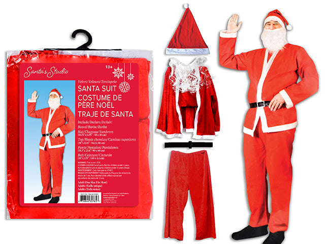 Traje de Santa Claus Adulto de Terciopelo