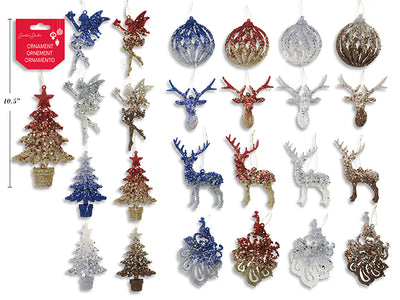 Adorno 3D Confetti Glitter Navidad 2 Tonos 24 Pzs 6 Estilos x 4 Colores