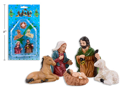 Set 5 Mini Figuras Pesebre Poliresina Navidad