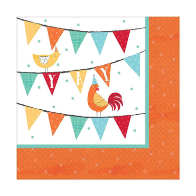 Baby Farm Barnyard Beverage Napkins (x16u)