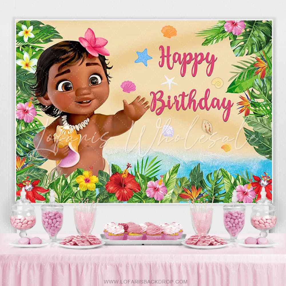 Moana Baby Birthday Backdrop (x1u)