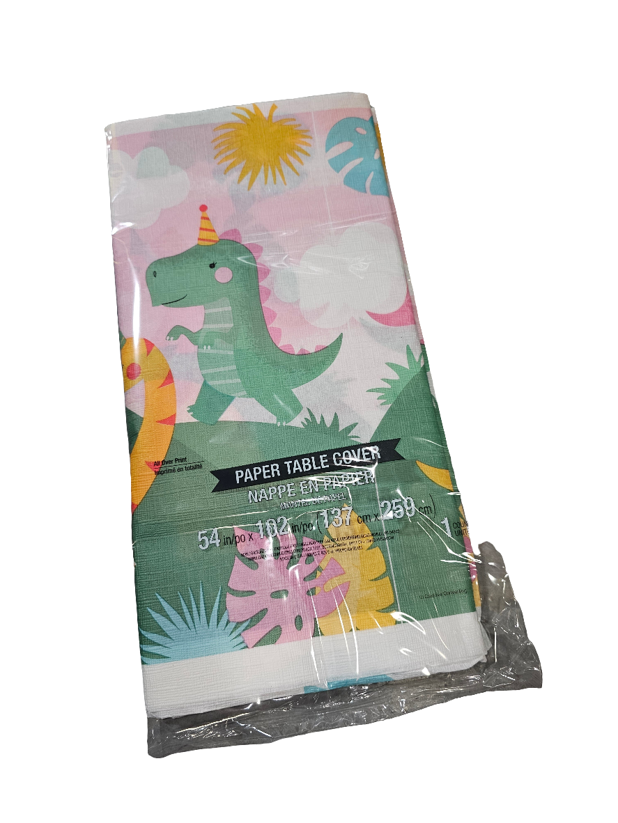 Girl Dino Party Tablecover (x1u)