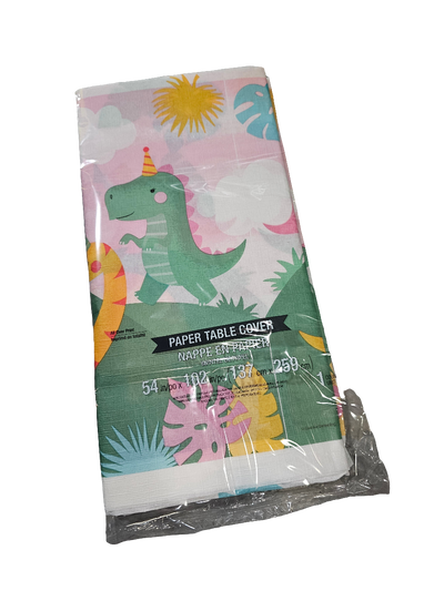 Girl Dino Party Tablecover (x1u)