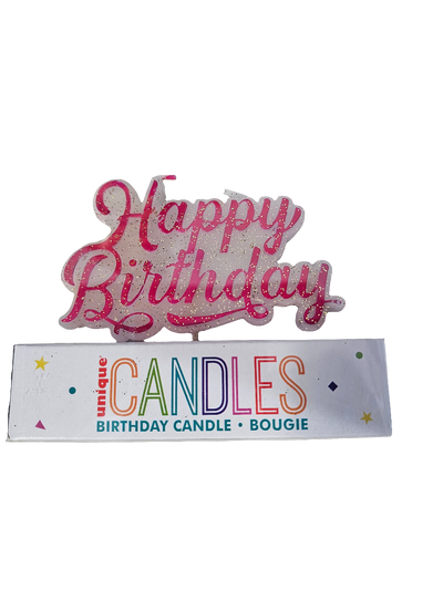 Pink Candle Glitter HBD