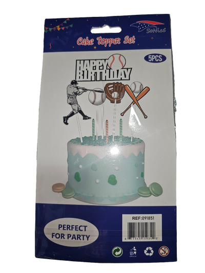 Cake topper HB Baseball 5pcs